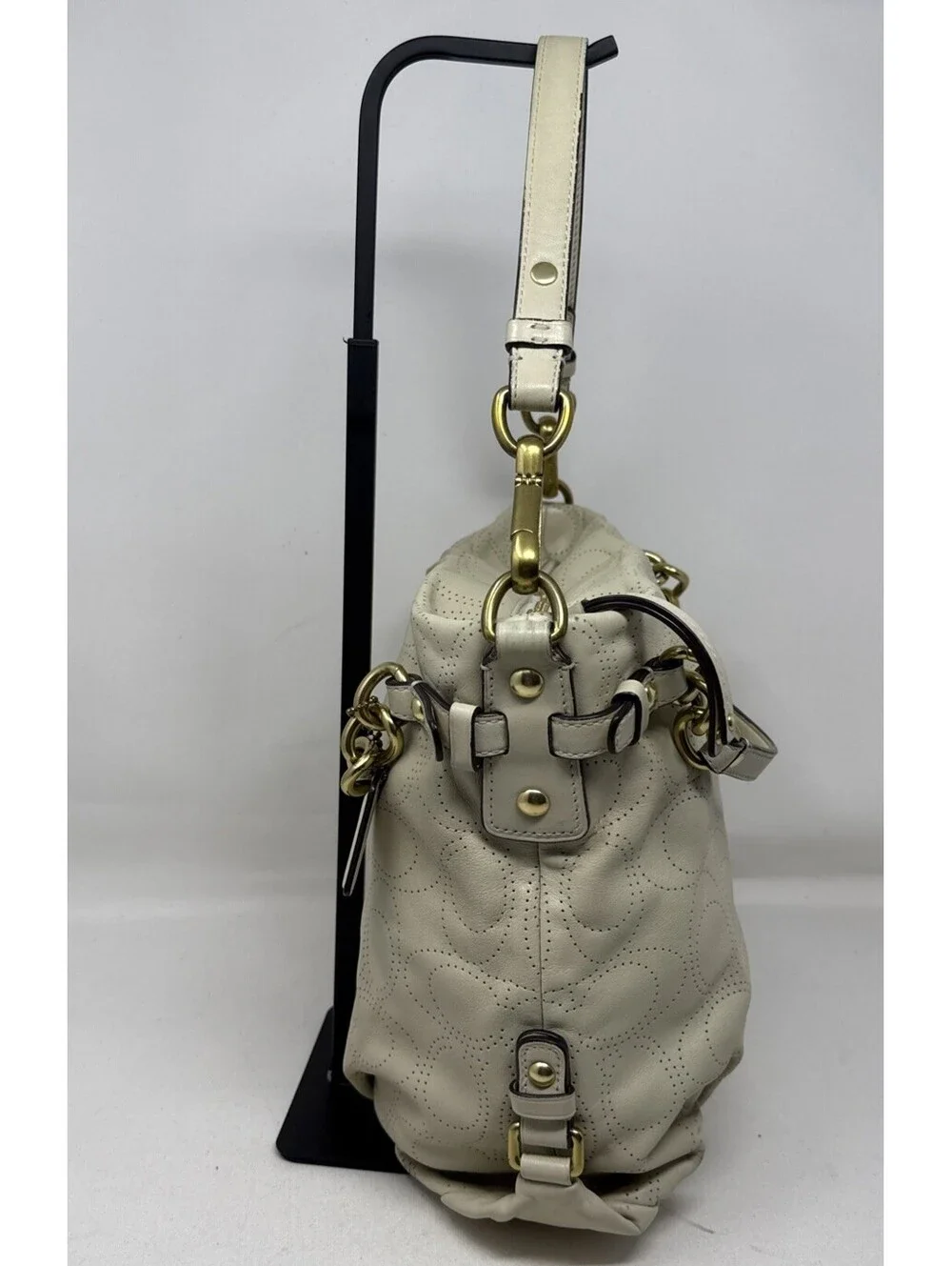 Coach Brooke Convertible Leather Shoulder Hobo bag  Ivory